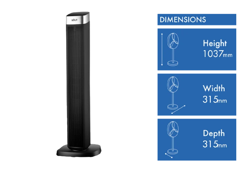 Solt 105cm Tower Fan - Black
