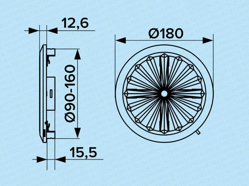 Lüftungsgitter RR 90-160mm