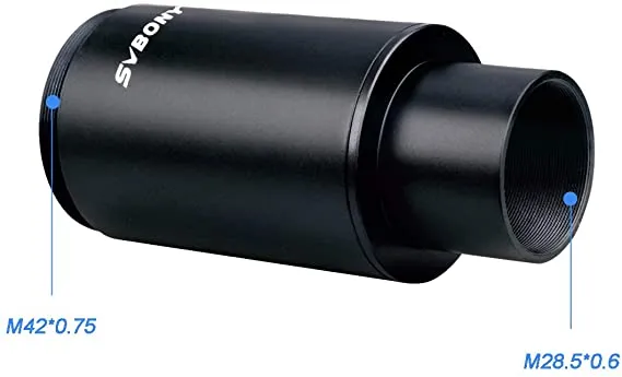 Svbony Black All-Metal Astronomical Telescope Adapter Tube Slr Camera Photography Sleeve Ca1 Extension