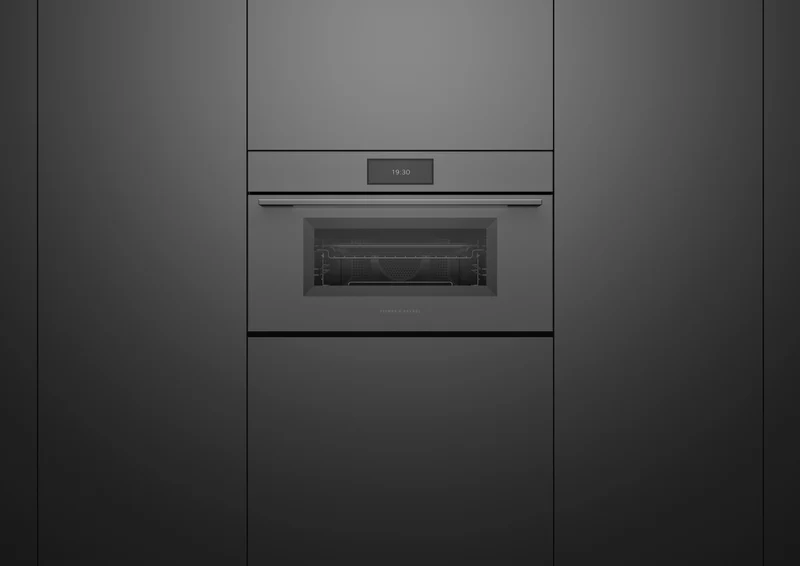 Fisher & Paykel Series 9 Minimal Compact 76cm Combination Steam Oven, Grey Glass