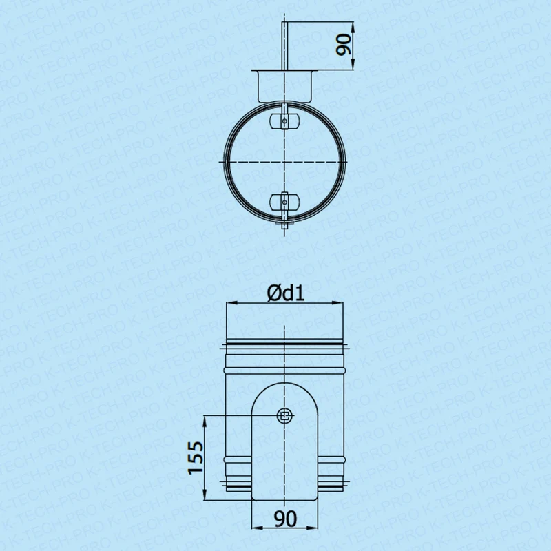 Absperrklappe für Stellmotor mit Lippendichtung