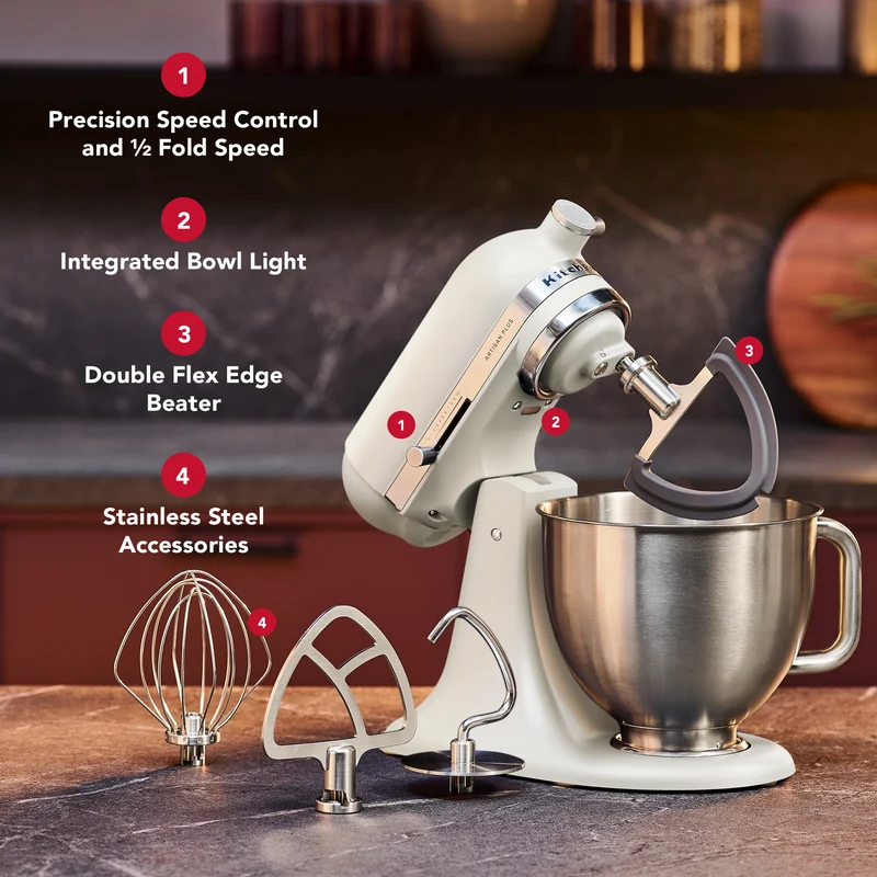 KitchenAid Artisan Plus Tilt Head Stand Mixer Porcelain White