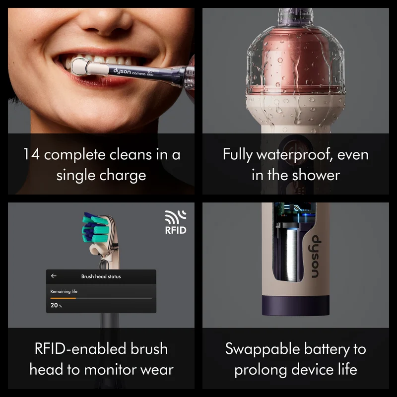 Dyson CameraJet Electric Toothbrush with Flosser and Starter Kit Ceramic Pink