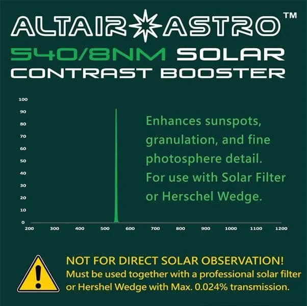 Altair 2" Solar Contrast Booster Filter 8nm - 540nm Continuum