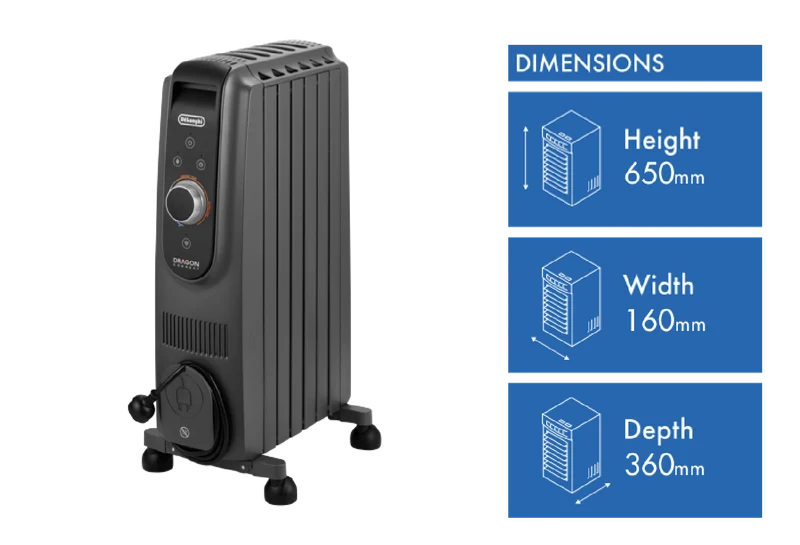 DeLonghi 1500W Dragon5 Connect Oil Column Heater