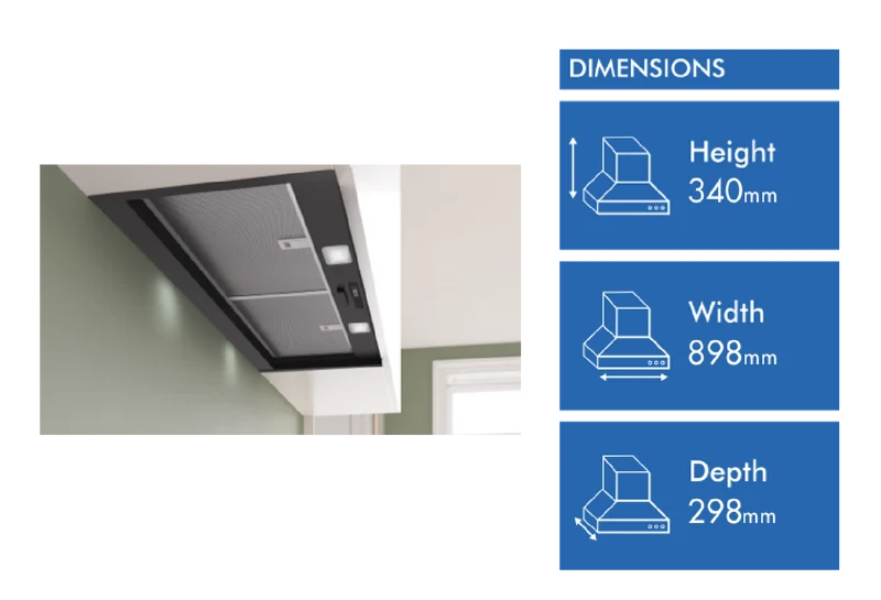 Bosch Series 2, 90cm Integrated Rangehood, Matt Black