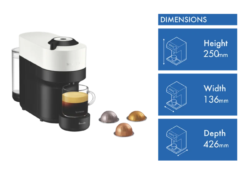 Nespresso Vertuo Pop Capsule Coffee Machine Solo White