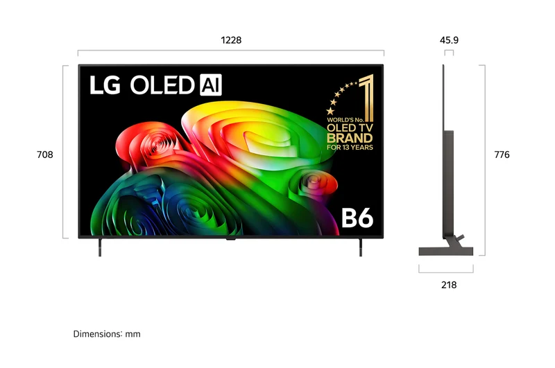 LG 55 OLED TV B6 4K AI 2026