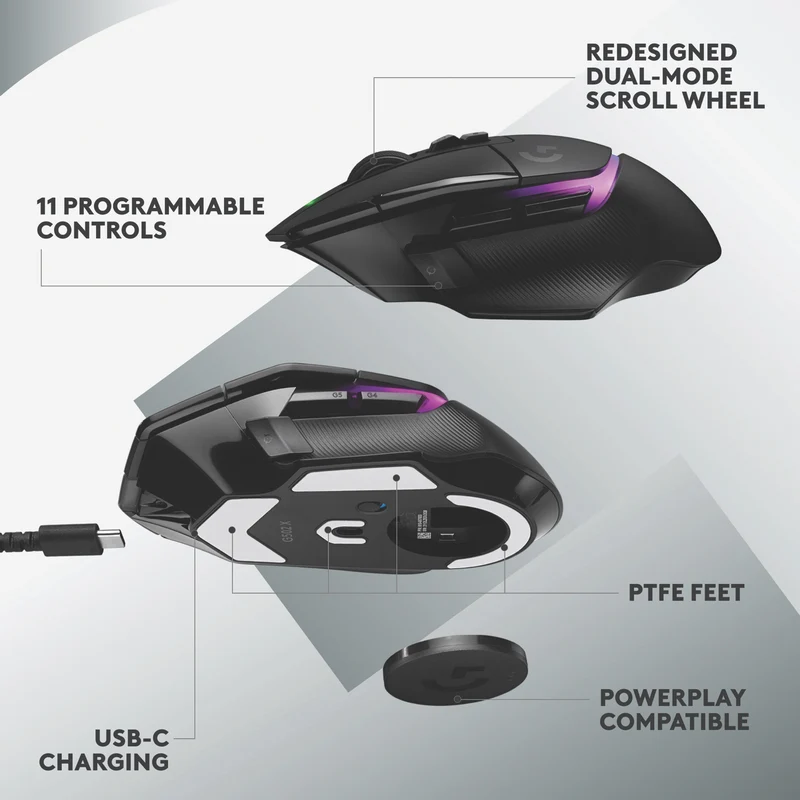Logitech G502X Plus Gaming Wireless Mouse - Black