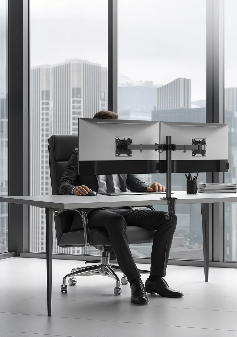 Ergovida Post Mount Double Monitor Arm