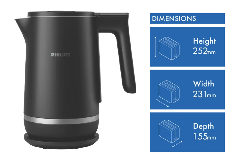 Philips 7000 Series Kettle Black With Temperature Control
