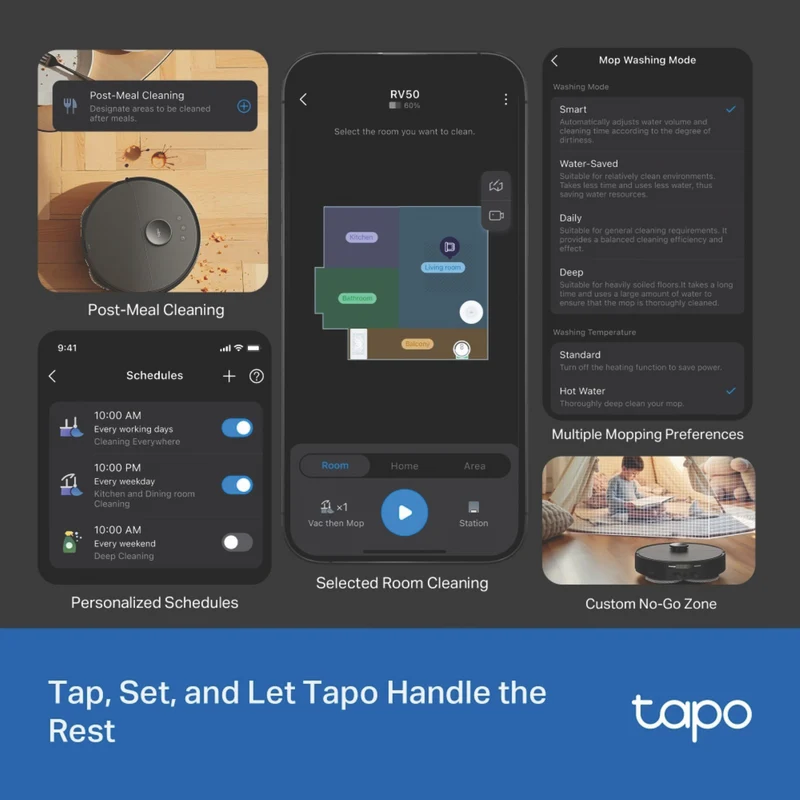 TP-LINK Tapo RV50 Pro Omni Robot Vacuum and Mop with All-In-One Dock