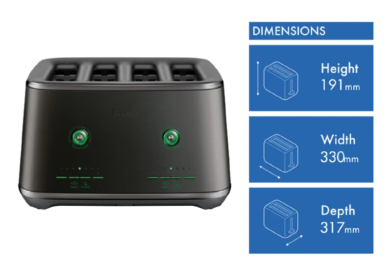 Breville The Eye Q 870 Auto 4 Slice Noir Launch Edition Toaster