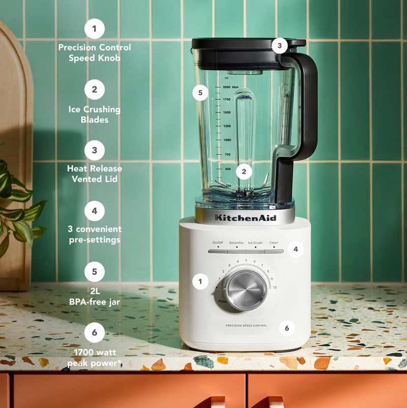 KitchenAid Pure Power Blender Porcelain White
