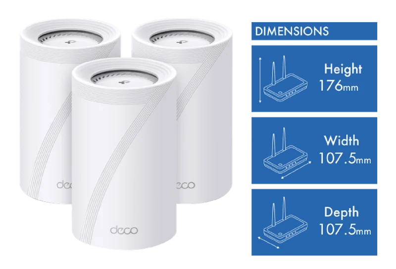 TP-LINK Deco BE17000 Tri-Band Whole Home Mesh WiFi 7 System (3-pack)