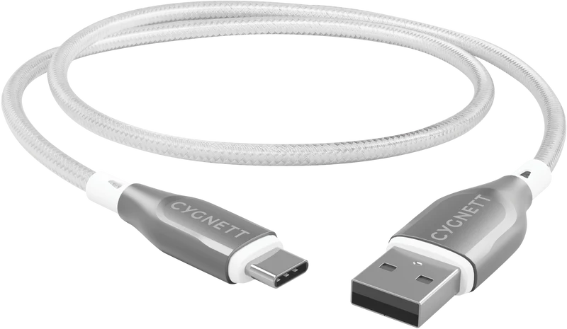 Cygnett USB 2.0 Armoured braided USB A USB C 1m White