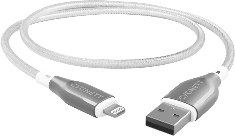 Cygnett USB 2.0 Armoured braided USB A Lightning 1m White