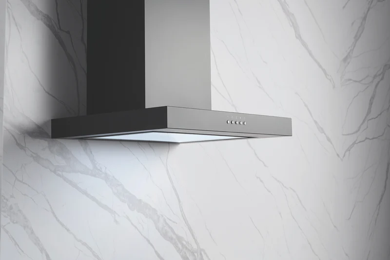 Omega 60cm Canopy Rangehood, Matte Black