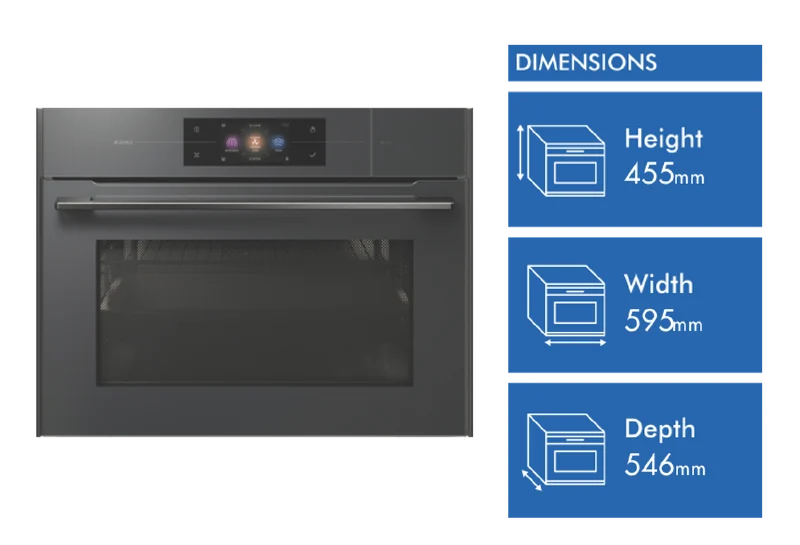 ASKO Elements 45cm Built In 5-In-1 Combi Steam Microwave Oven, Pearl Grey
