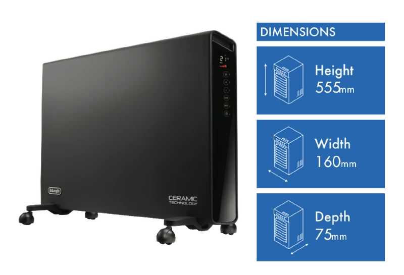 DeLonghi 2200W Ceramic Panel Heater with Timer