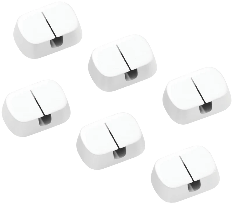Cygnett Single Slot Cable Organisers 6 Pack (White)