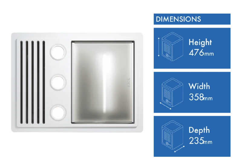 IXL Tastic Ovation 3 in 1 Heat Vent Light