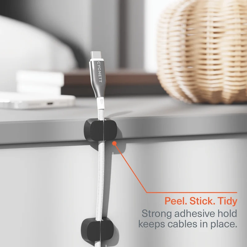 Cygnett Dual Slot Cable Organisers 4 Pack (Black)