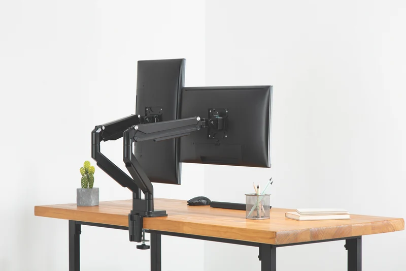 Ergovida Black Gas Spring Dual Monitor Arms