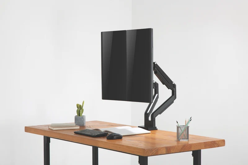 Ergovida Black Gas Spring Dual Monitor Arms