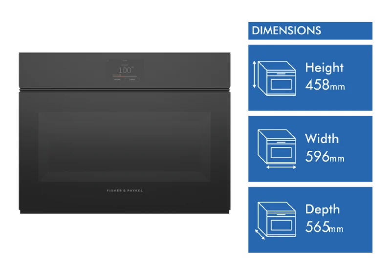 Fisher & Paykel 60cm Series 9 Minimal Handleless Compact Combi-Steam Oven
