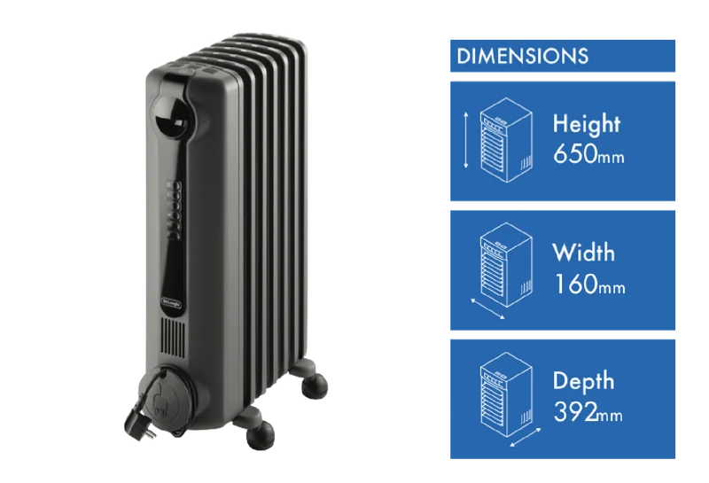 DeLonghi 1500W Radia S Digital Oil Column Heater with Timer