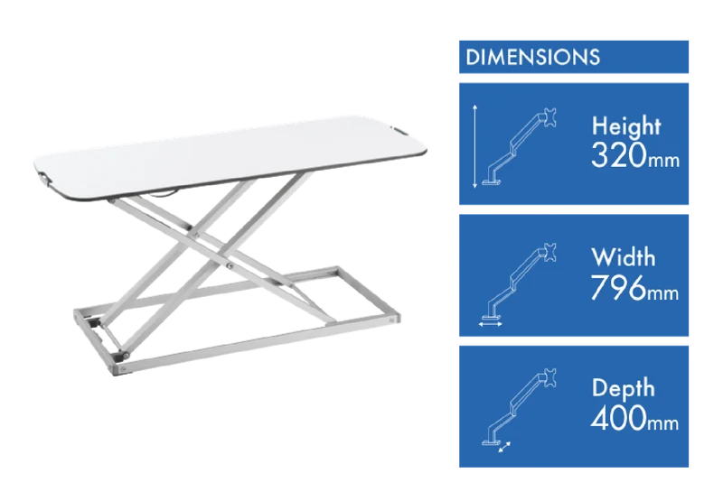 Ergovida Slim Laptop Workstation (White)