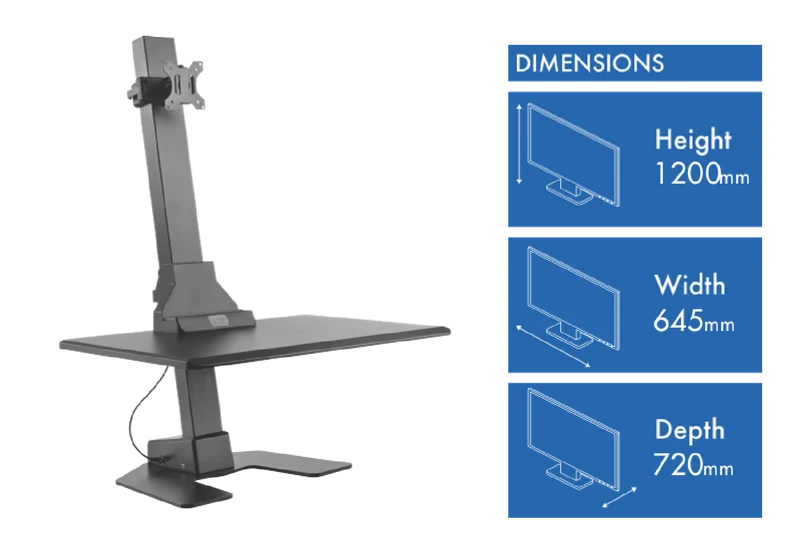 Ergovida Monitor Electric Workstation Black