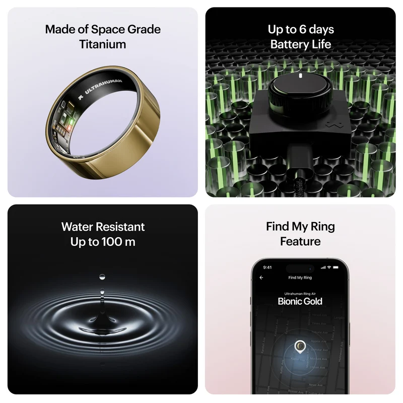 Ultrahuman Ring Air Size 14 Bionic Gold