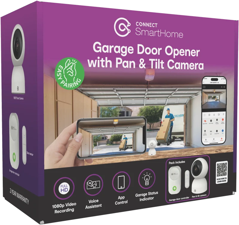 Connect SmartHome Garage Door Opener & Pan Tilt Camera