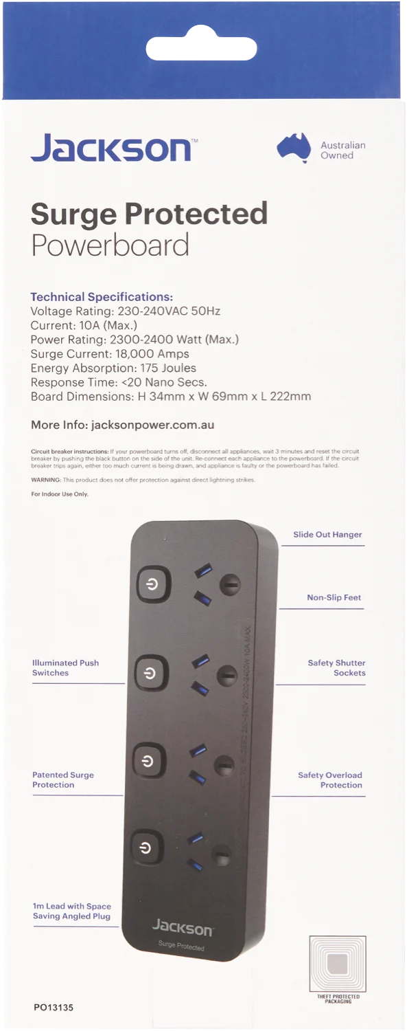 Jackson 4 Way Individual Switch Powerboard