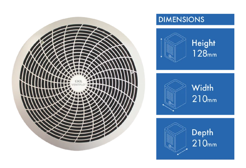 IXL Ventflo Extraction Fan - 200mm - Bathroom Exhaust Fan