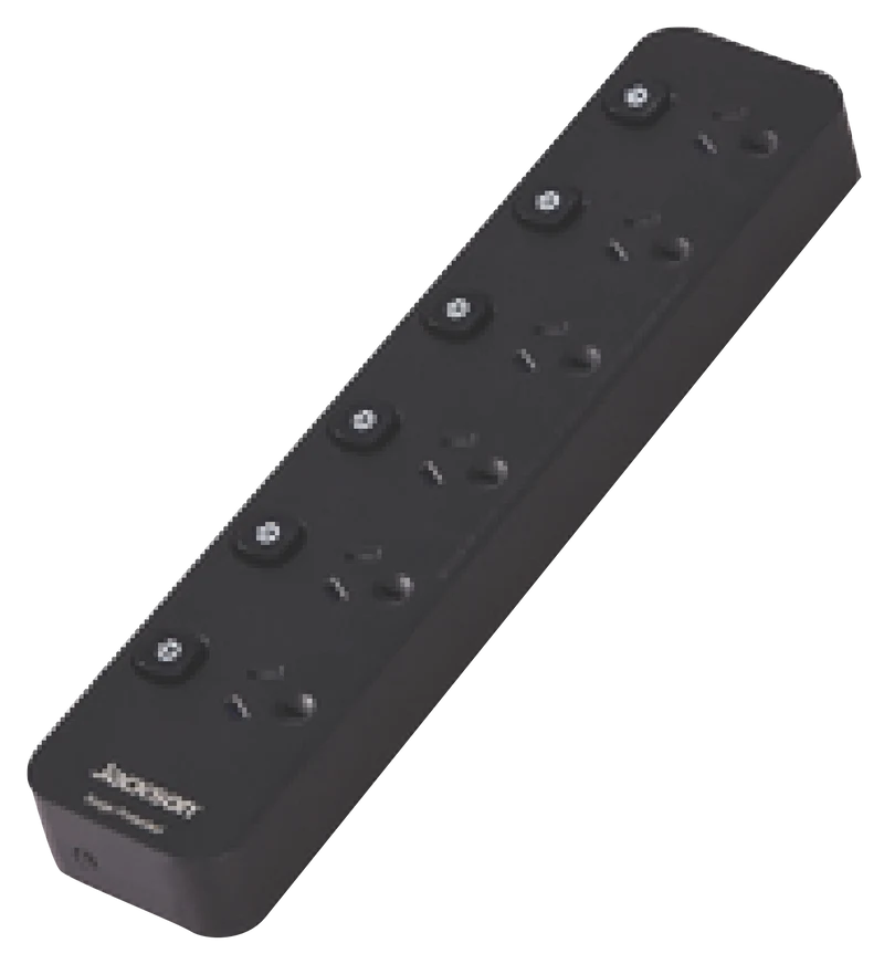 Jackson 6 Way Individually Switched Surge Protected Powerboard
