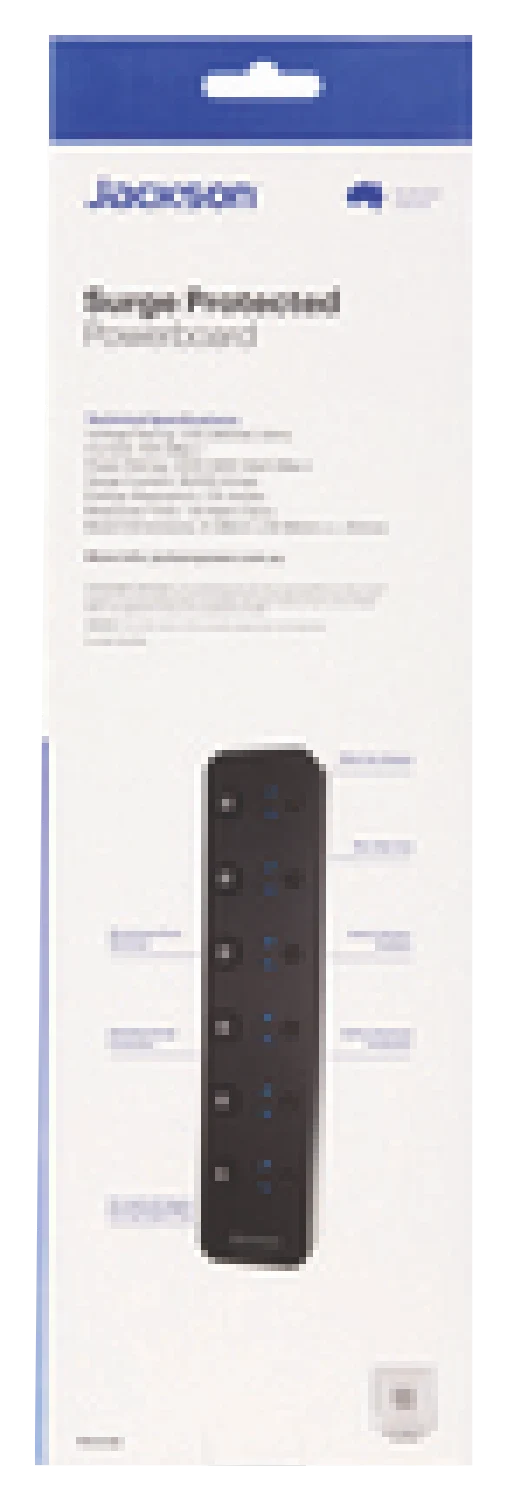 Jackson 6 Way Individually Switched Surge Protected Powerboard