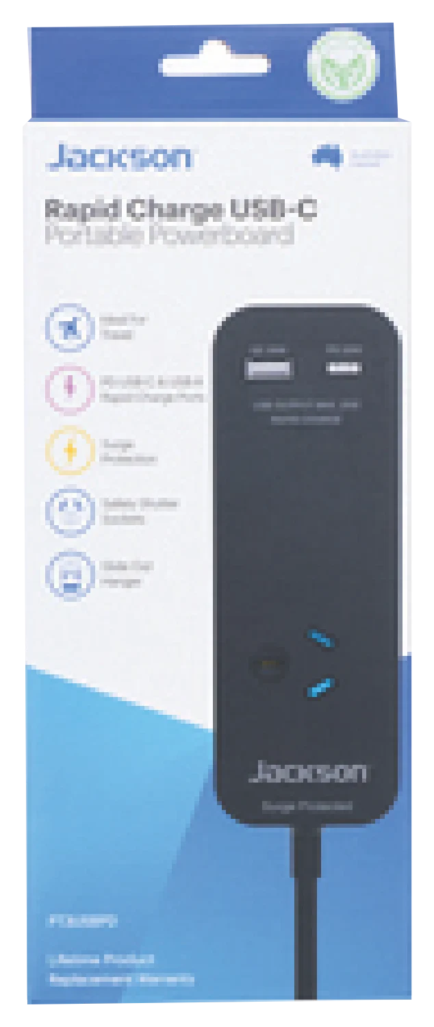 Jackson Rapid Charge USB-C/A Portable 1 Way Powerboard