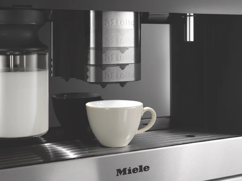 Miele 45cm Built-In Coffee Machine with AutoDescale and Plumbed-In DirectWater Connection Obsidian Black