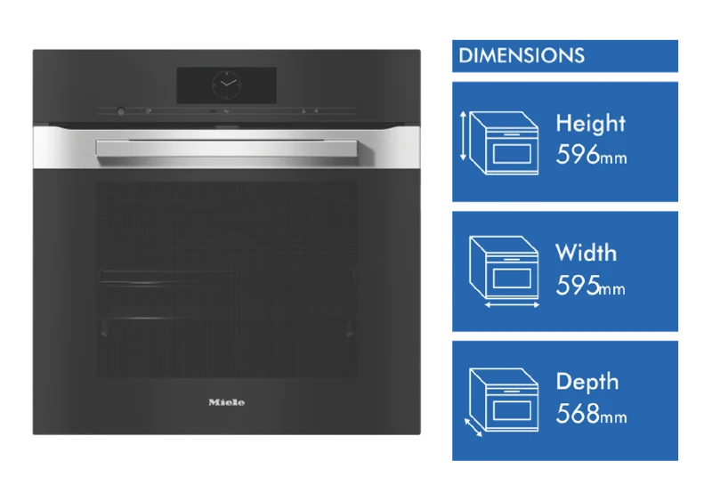 Miele 60cm Pyrolytic Oven with Moisture Plus and FoodView Integrated Camera CleanSteel