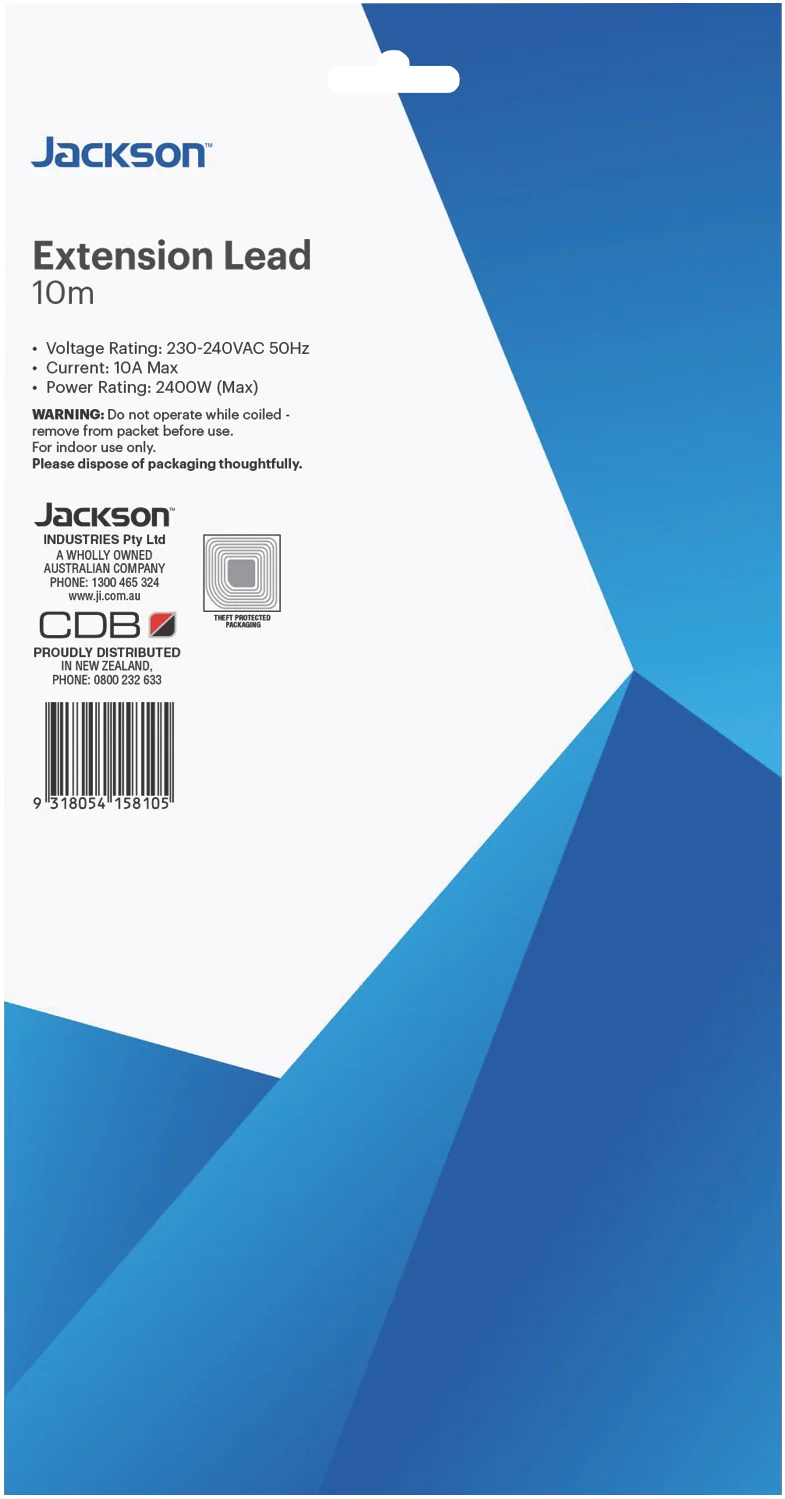 Jackson 10m Extension Power Lead
