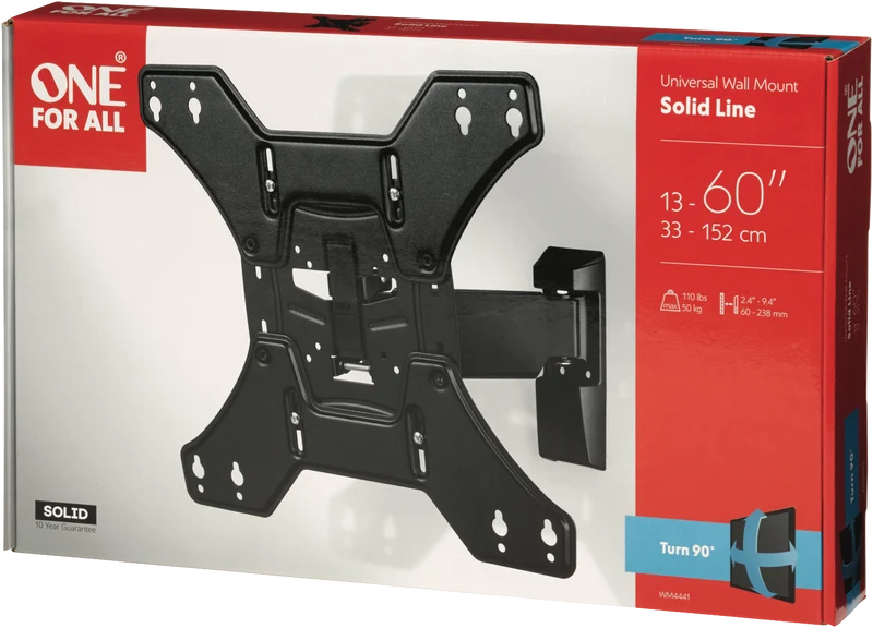 One For All 13-65" Turn 90" 50kg TV Bracket