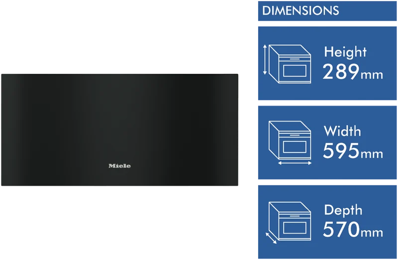 Miele 29cm Gourmet Warming Drawer Obsidian Black