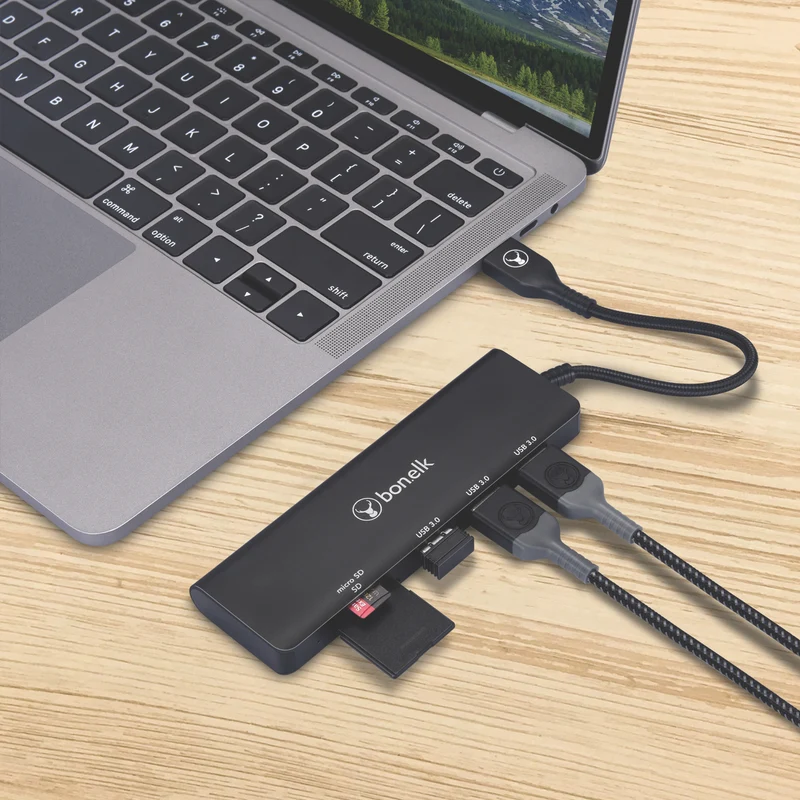 Bonelk USB-A to 3 x USB 3.0 SD/TF Logelife Hub