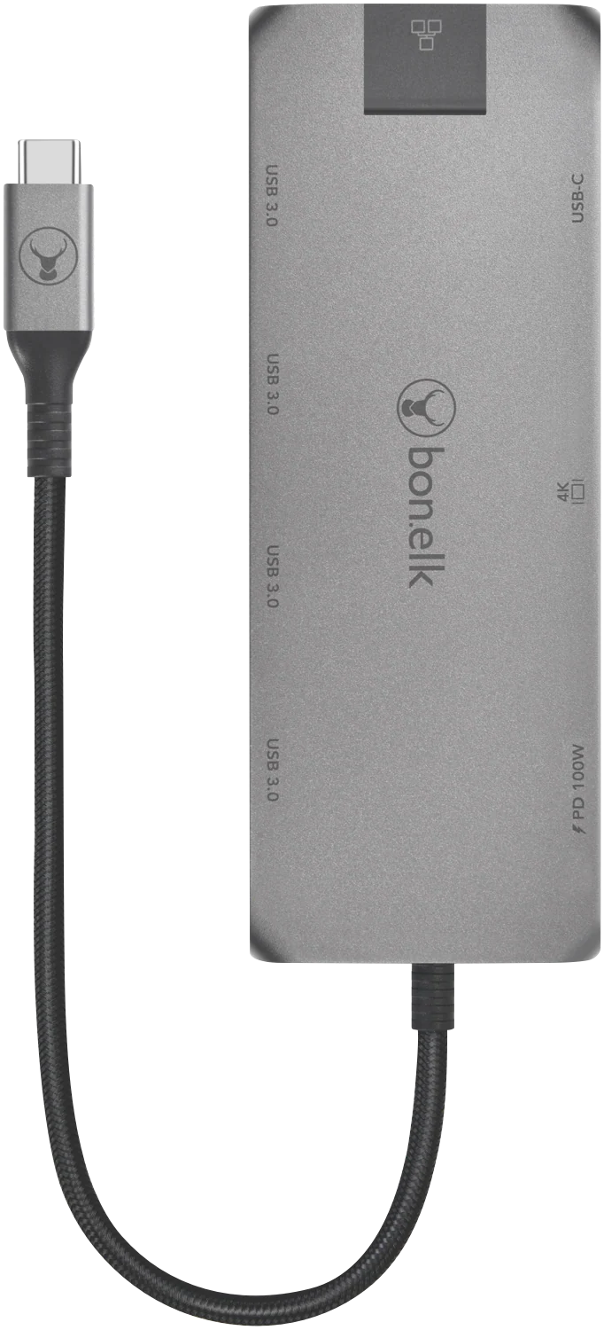Bonelk Long-Life USB-C to 8in1 Multiport Hub (Space Grey)
