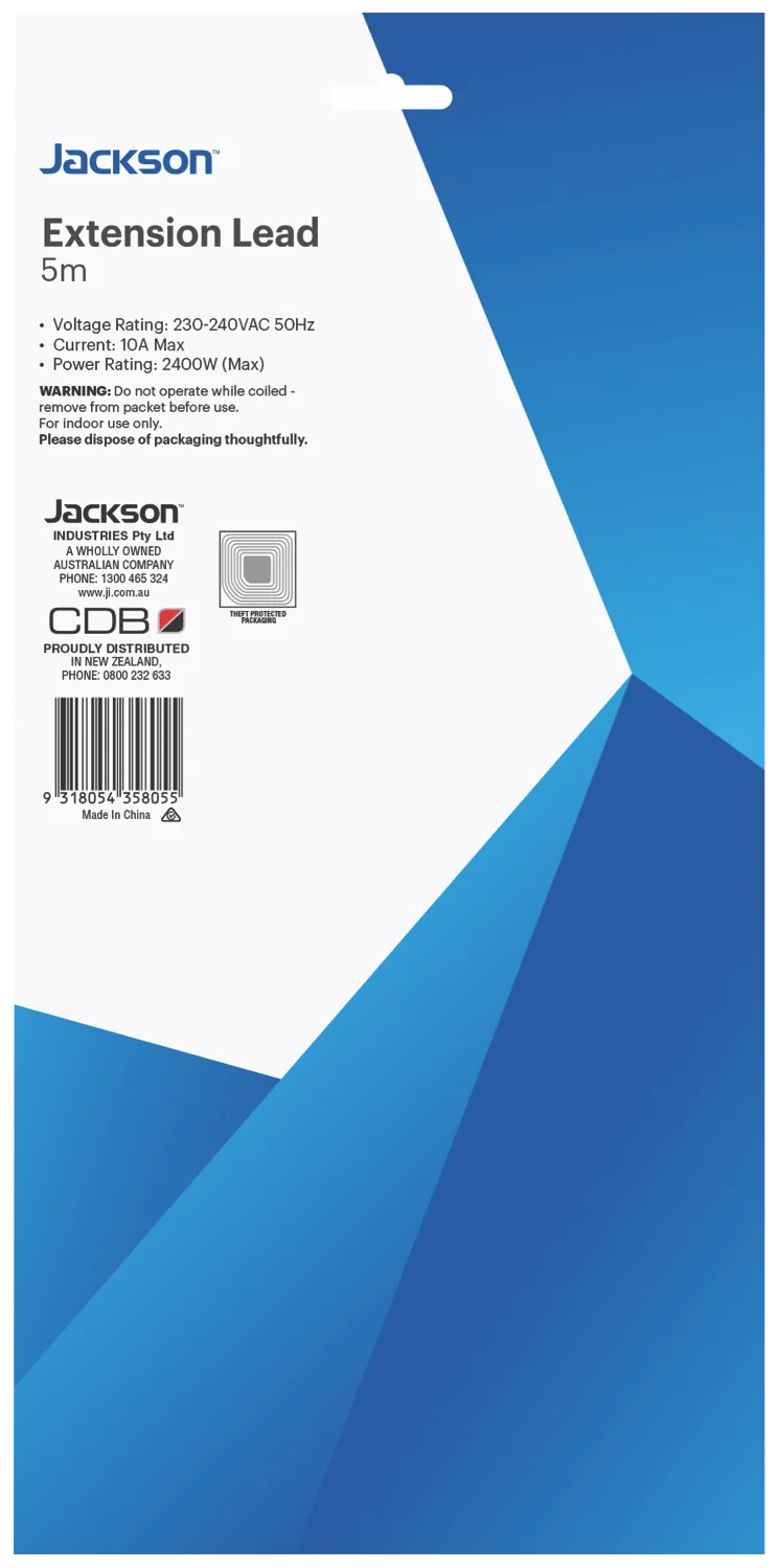 Jackson 5m Extension Power Lead