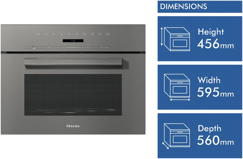 Miele 46L 900W Built-In Microwave with Grill and Keeping Warm Function Graphite Grey