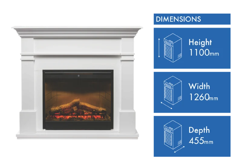 Dimplex 2kW Kenton Mantle Electric Fireplace - White